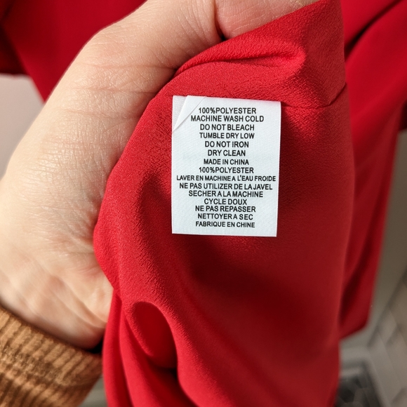 Trina Turk Cosmopolitan Ruby Red Cascading Ruffle Trim Dress - Picture 5 of 6